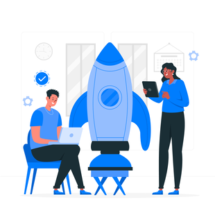 Two members of the launch team getting ready to launch a new startup budget for their small business.